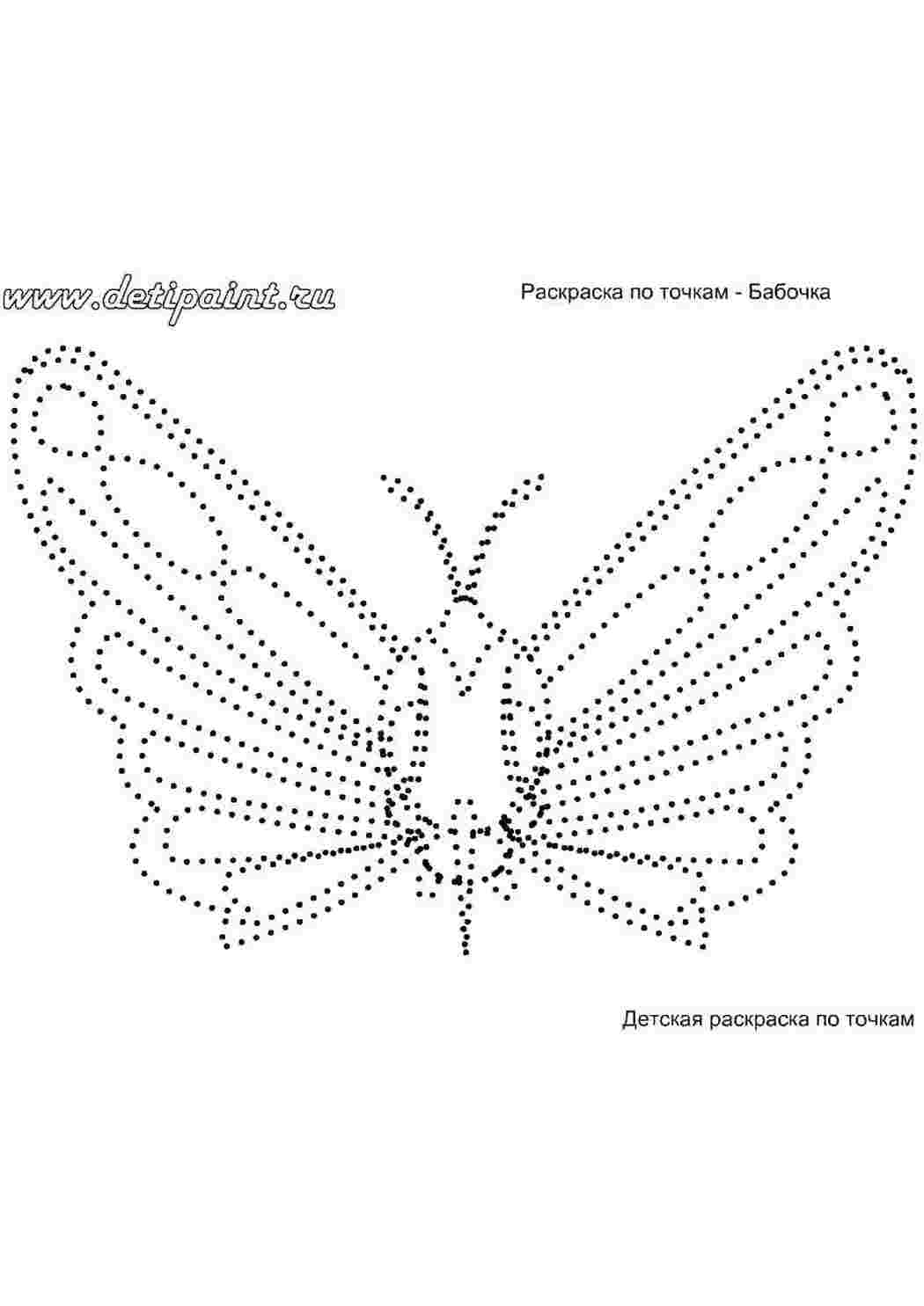 Раскраска Метелик по точках