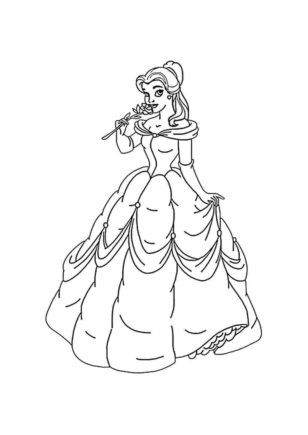 Раскраска Гарні розмальовки Милій принцесі подарували красиву троянду