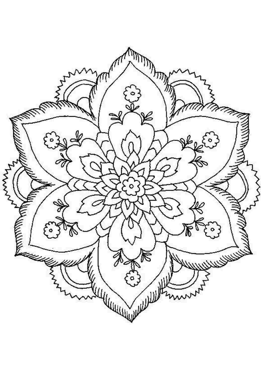 Раскраска Візерунковий квітка дуже гарний