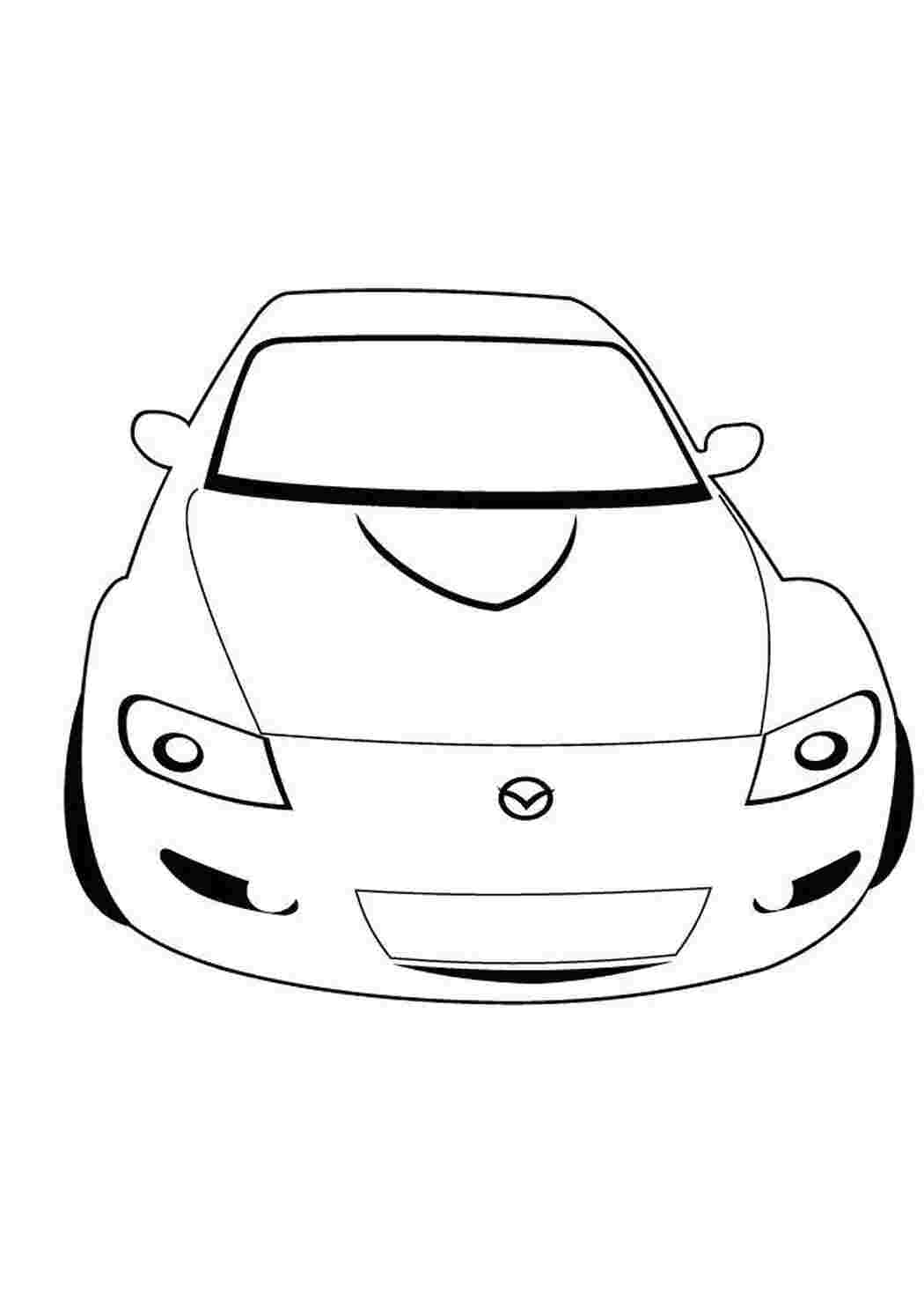 Раскраска Розфарбування автомобіля Mazda