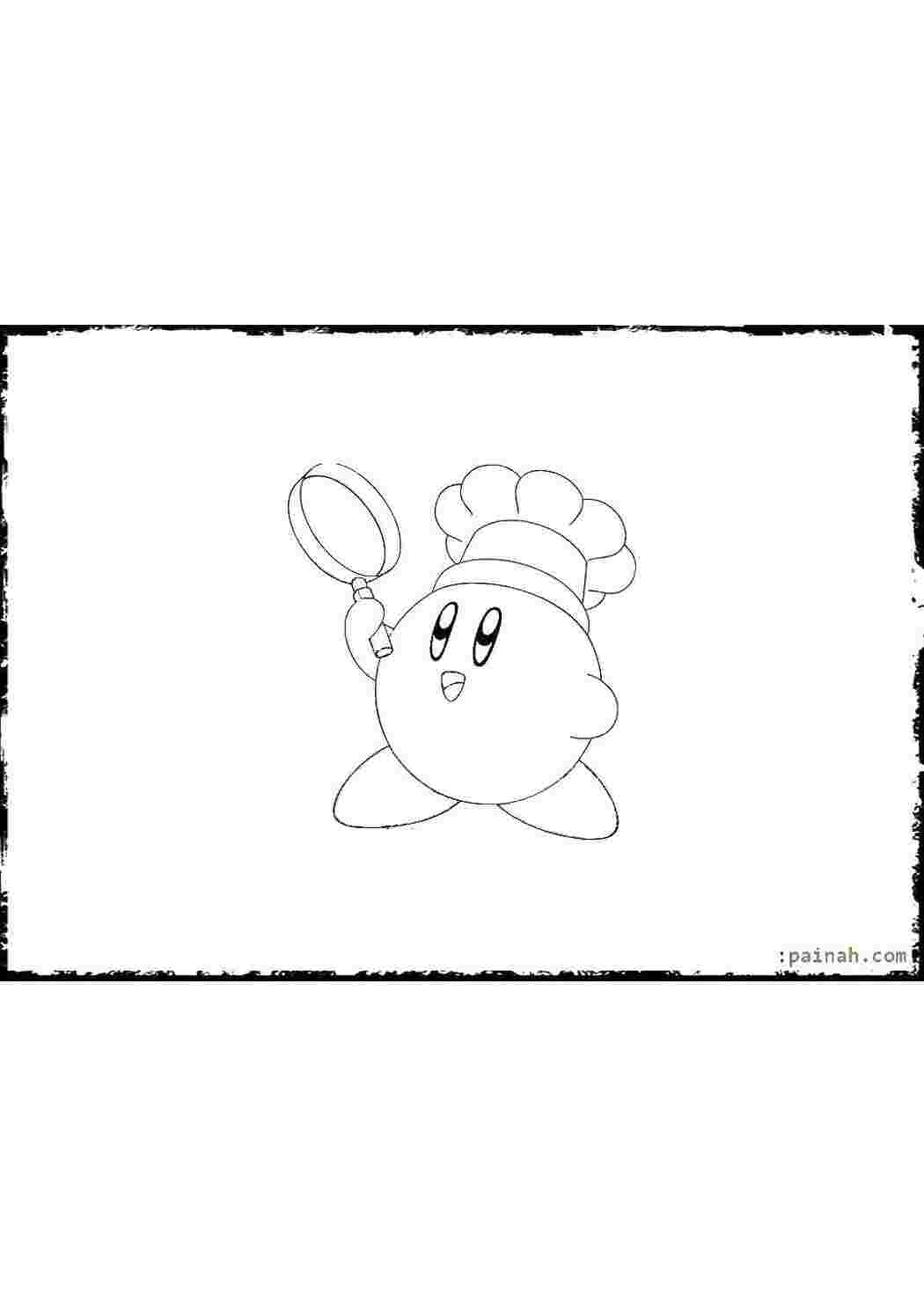 Раскраска Кірбі з лупою