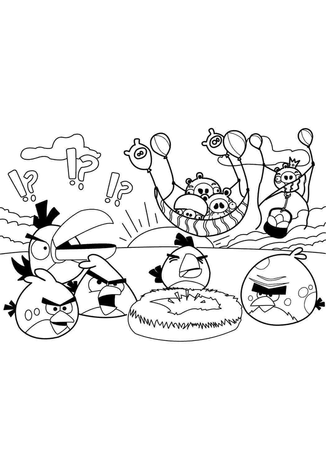 Раскраска Свині та птахи з Angry Birds