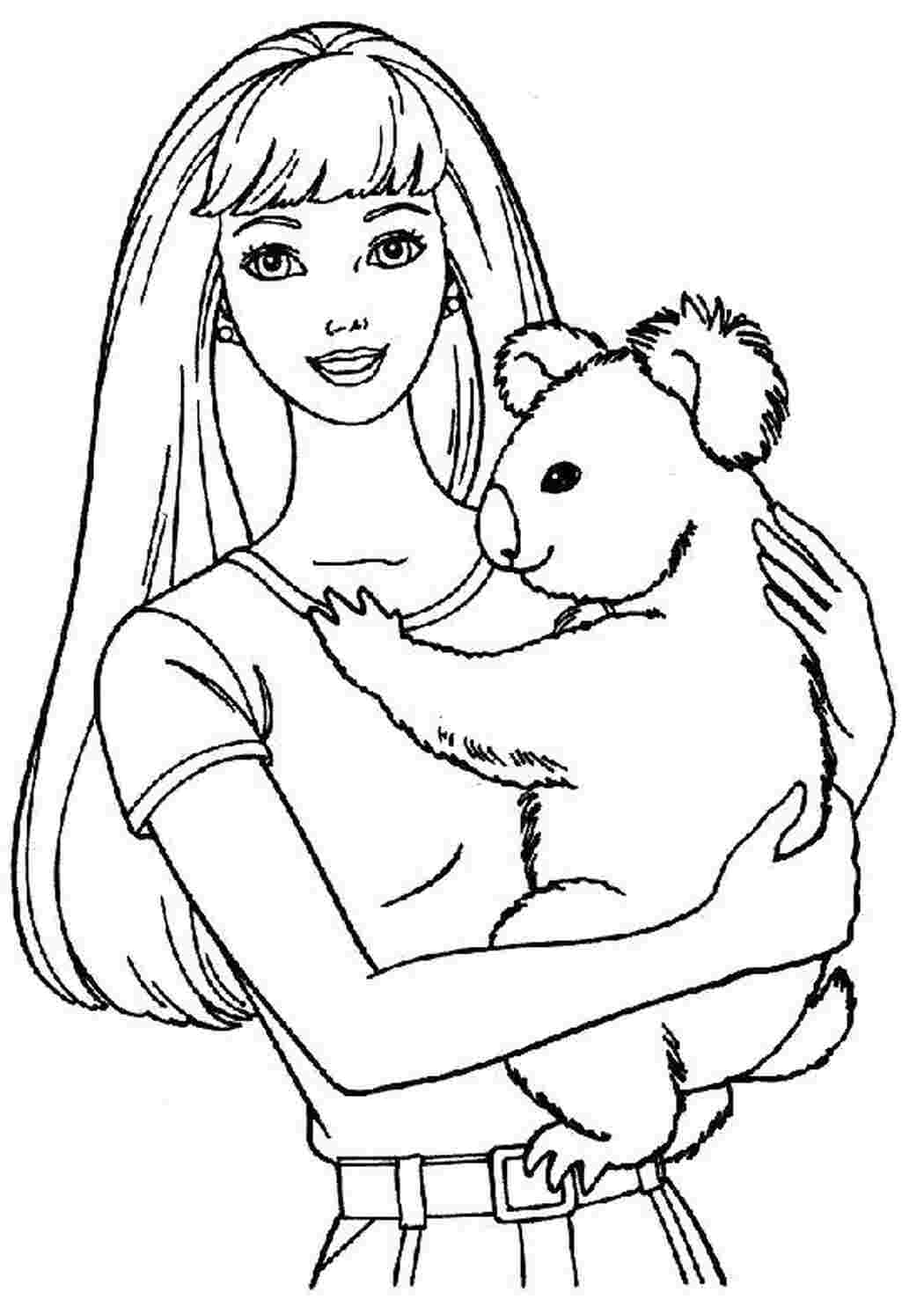 Раскраска Барбі та коала