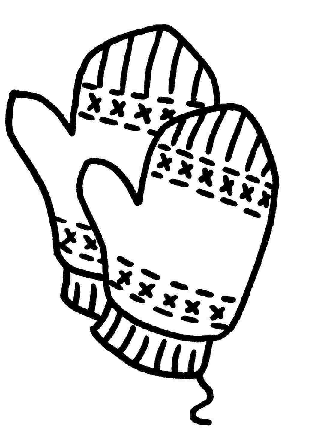 Раскраска Зимові рукавиці з геометричним візерунком