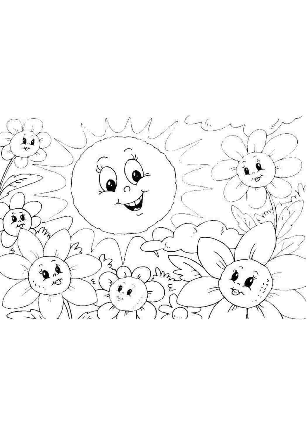 Раскраска Природа Пори року Літо