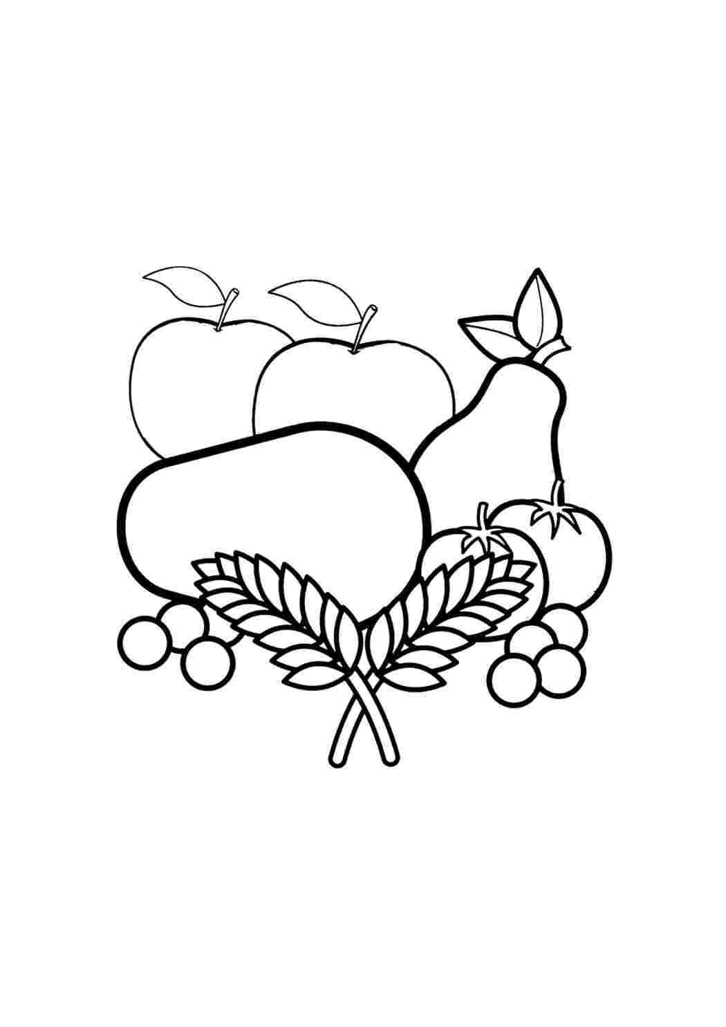 Раскраска Гарні розмальовки Овочі для малюків Роздрукувати розмальовку