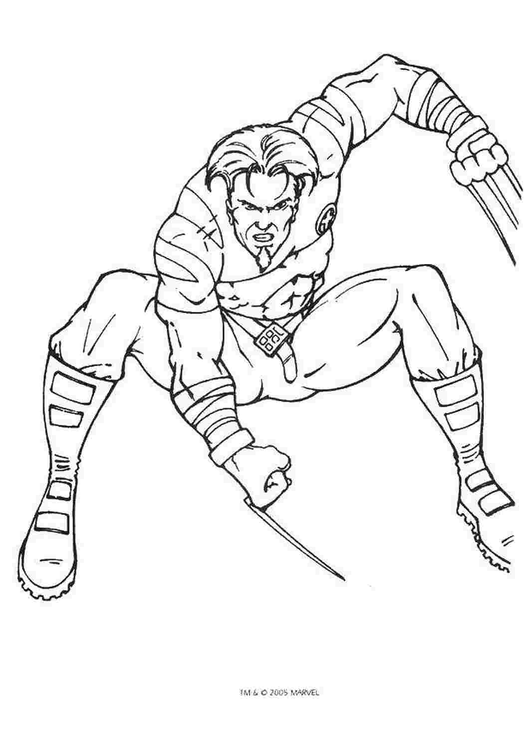 Раскраска Росомаха з коміксів