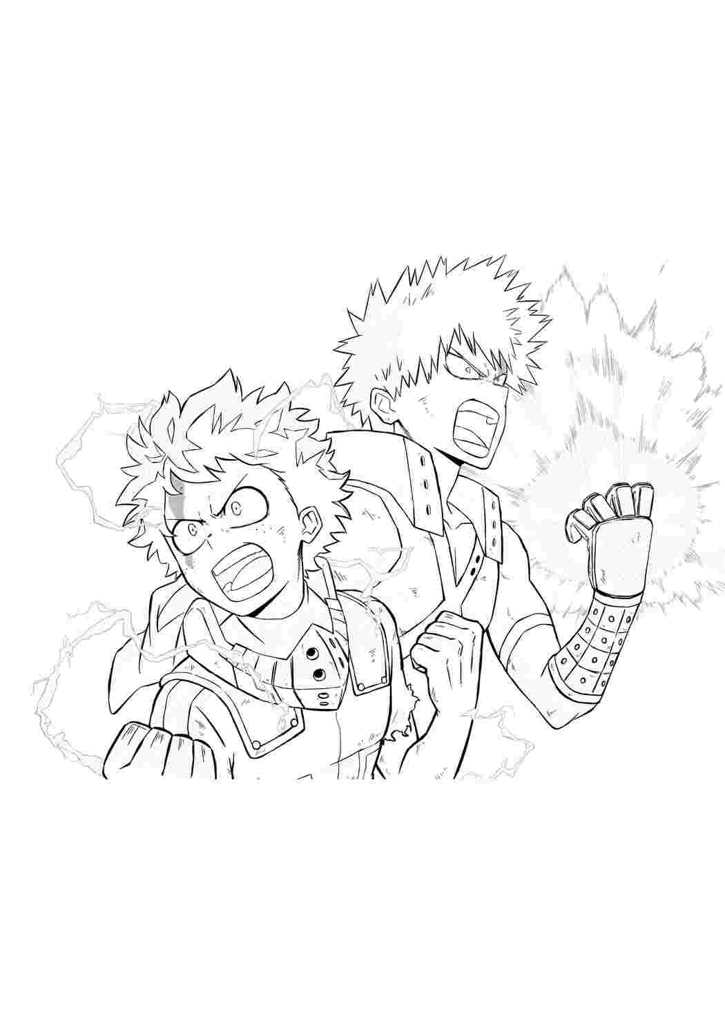 Раскраска Гарні розмальовки Розфарбування Мій Геройська Академія Аніме