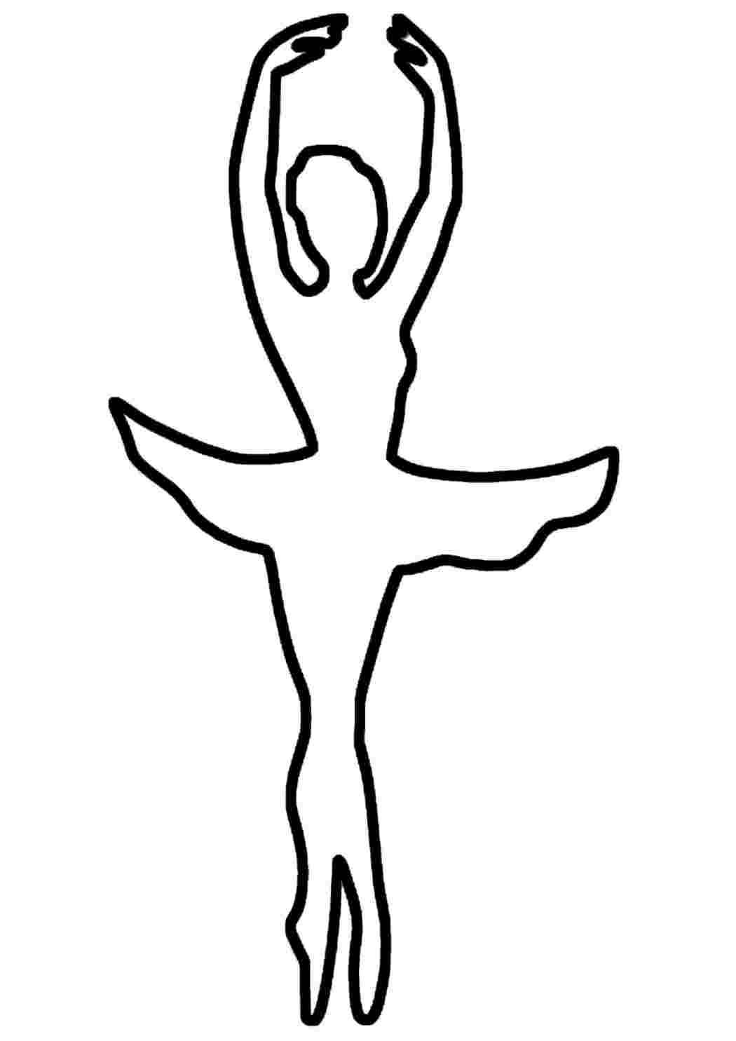 Раскраска Розфарбовки контур балерини для вирізання з паперу дітям для поделок для трафаретів