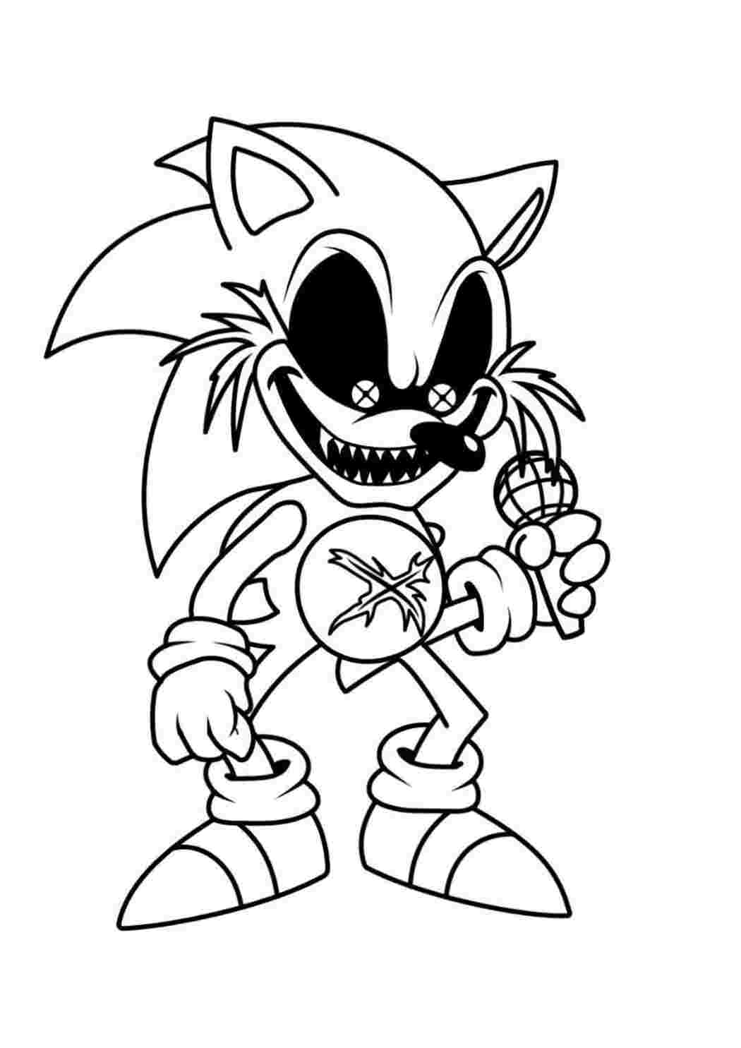Раскраска Гарні розмальовки Розфарбування FNF Sonic Сонік EXE FNF