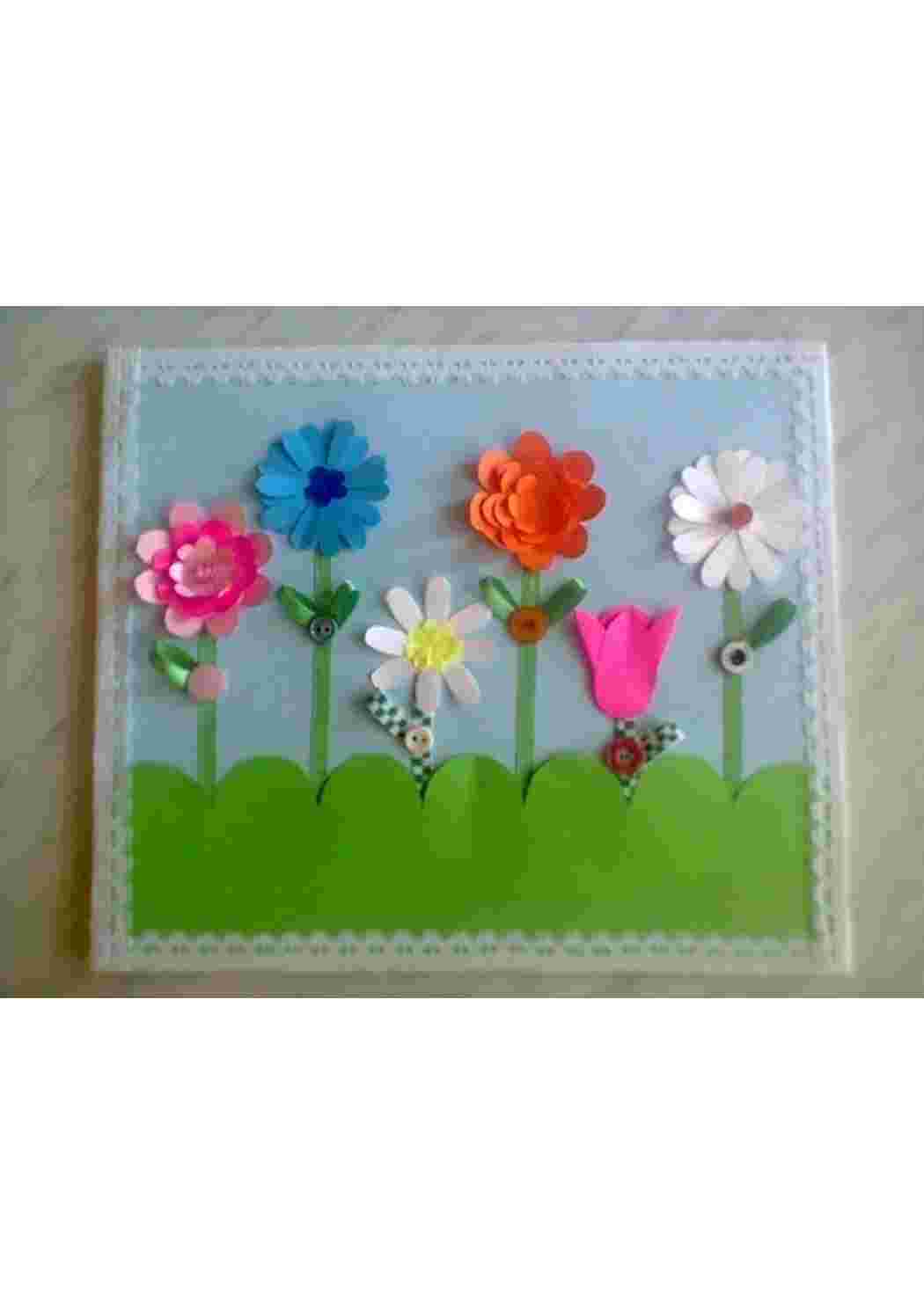 Раскраска Вироби на 8 березня з кольорового паперу та пластиліну