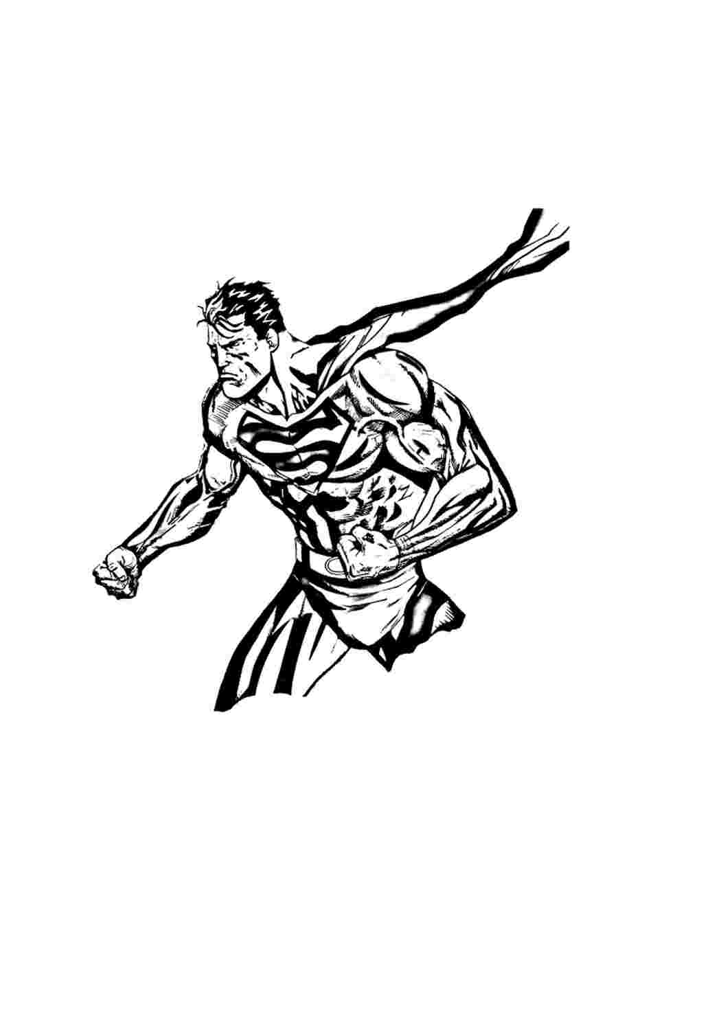 Раскраска Гарні розмальовки з зображенням Супермена половини тулуба супергероя