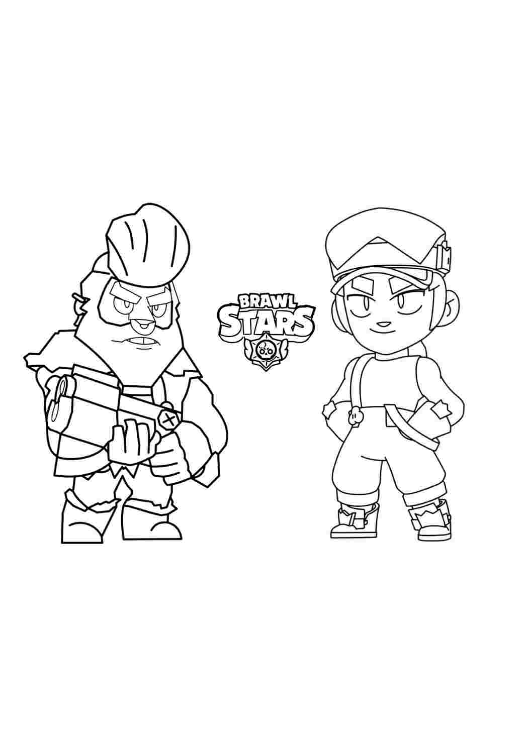 Раскраска Гарні розмальовки Розмальовка Brawl Stars Фенг і Кольт