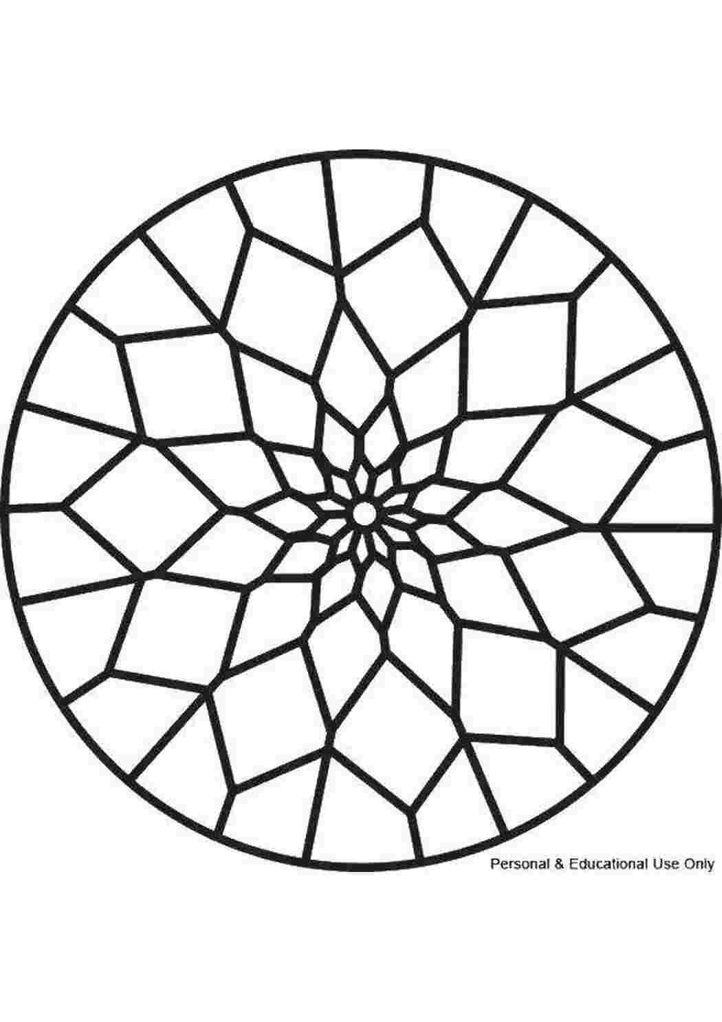 Раскраска Вітражний квітковий візерунок