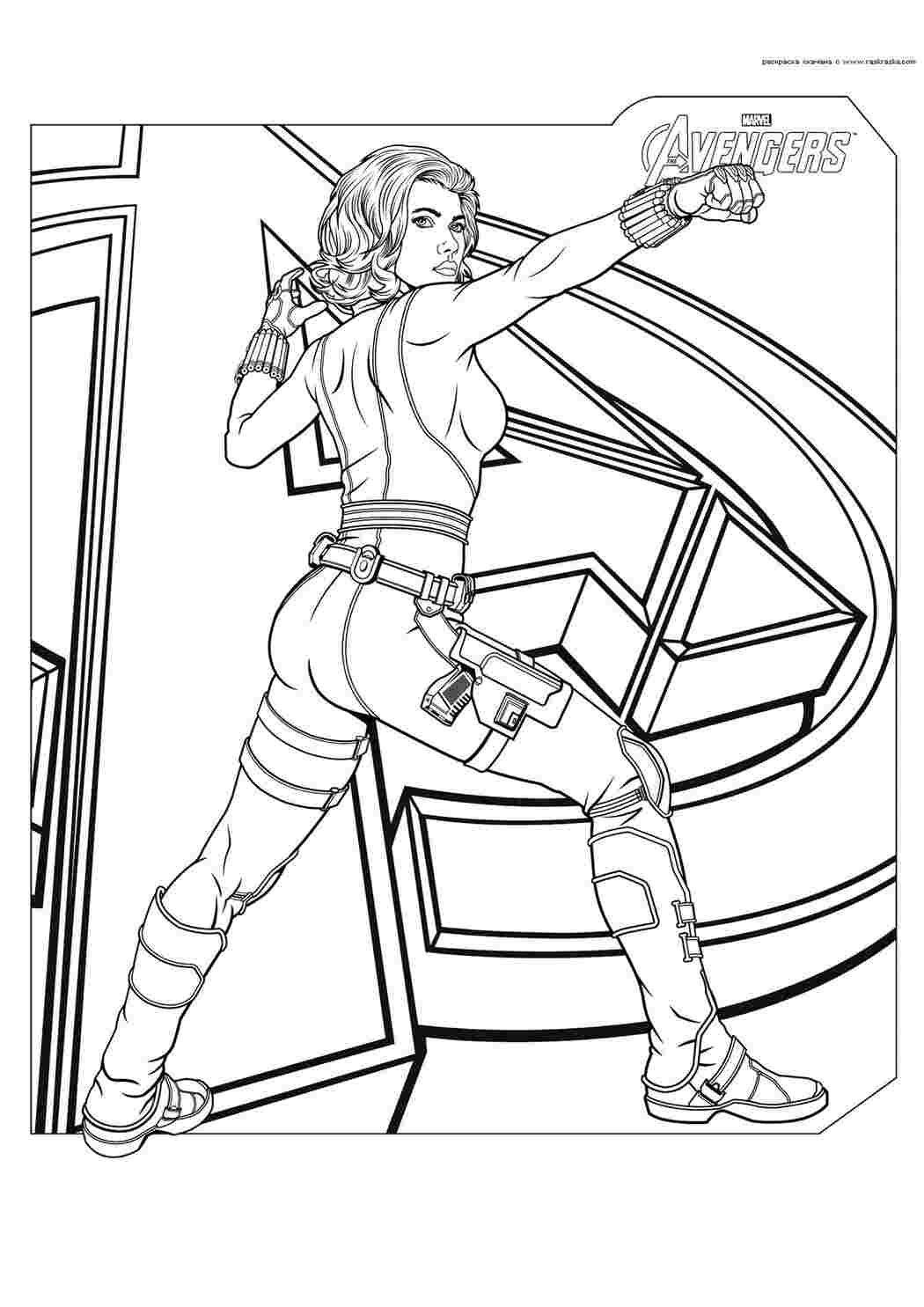 Раскраска Розфарбування Чорна вдова