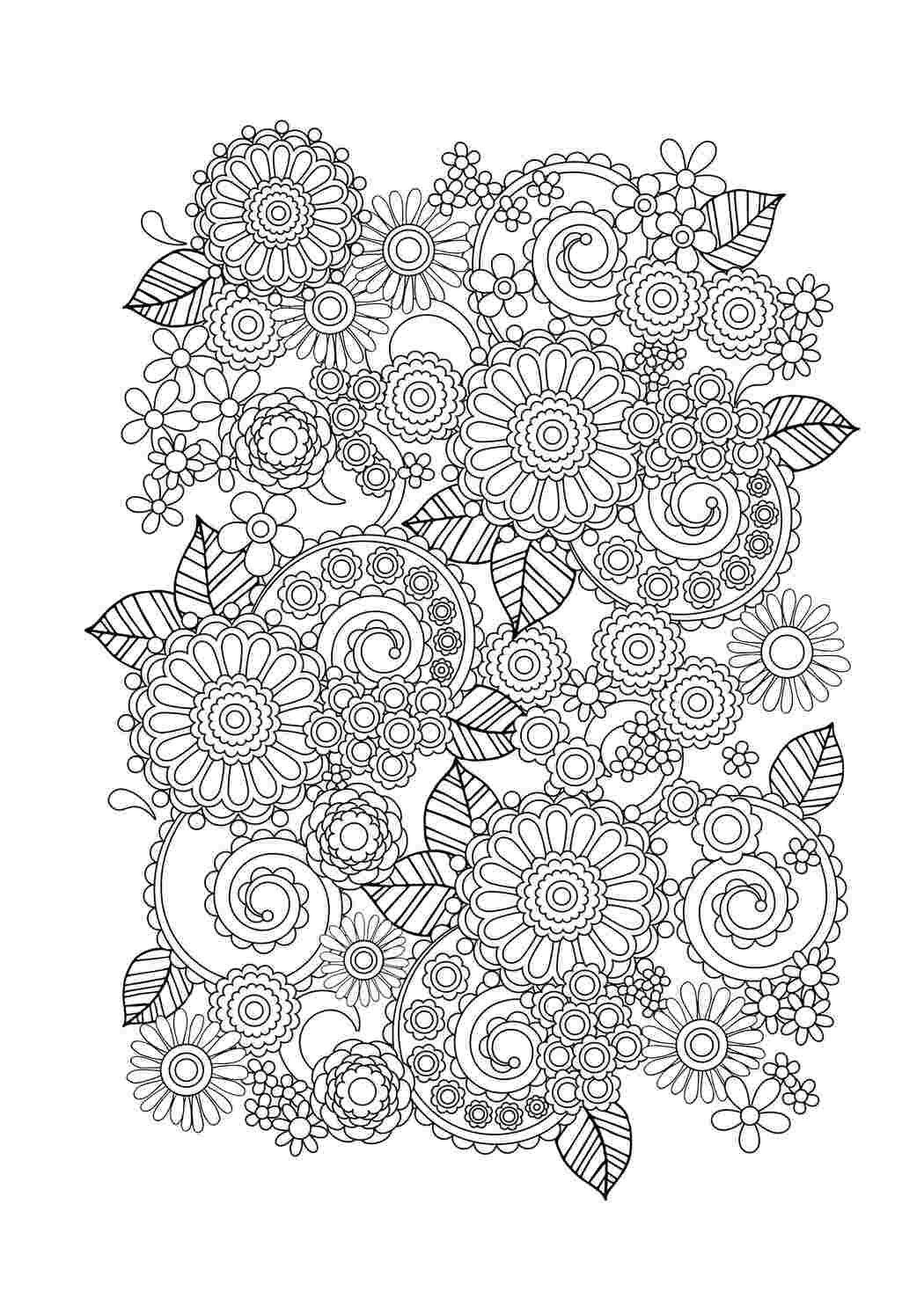 Раскраска Квіти з візерунків