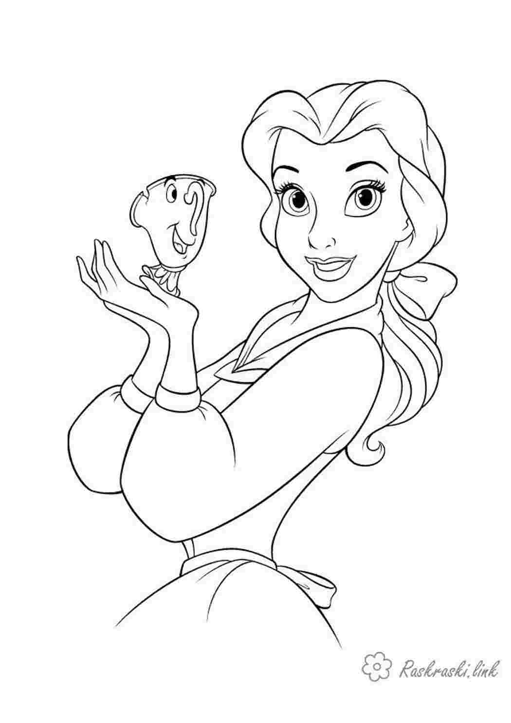 Раскраска красуня та чудовисько