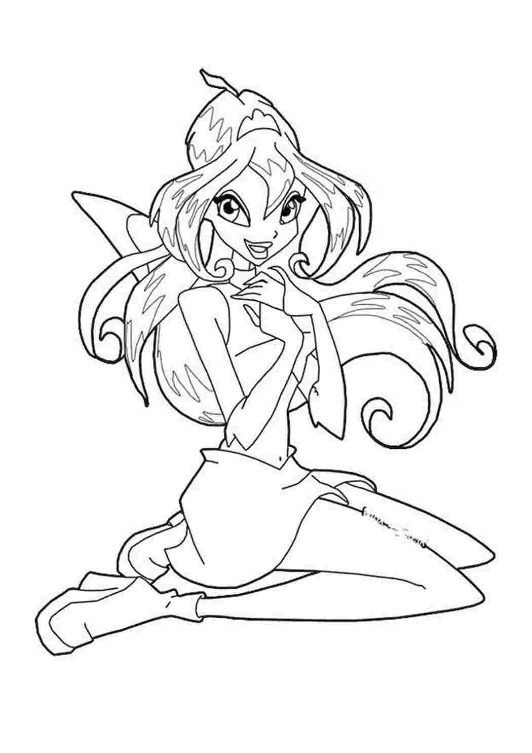 Раскраска Блум з мультфільму Winx
