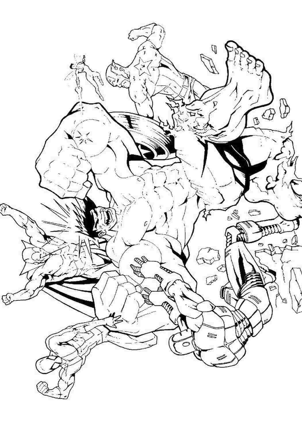 Раскраска Ліга супергероїв Мстивці