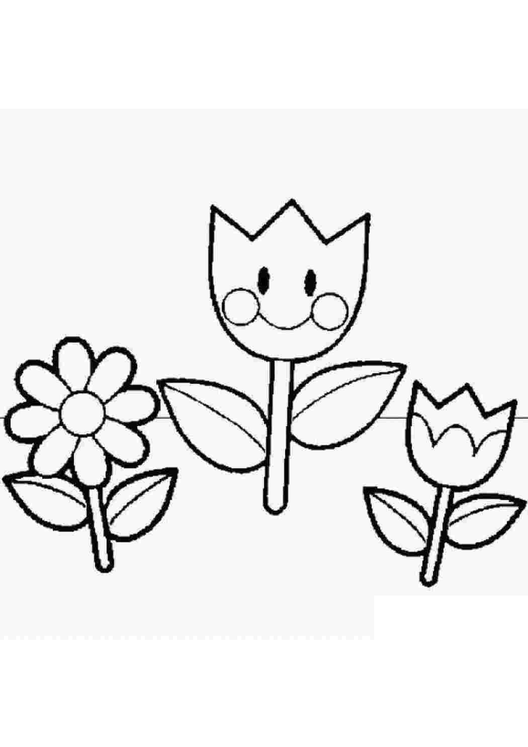 Раскраска Прості розмальовки для малюків супер квіти
