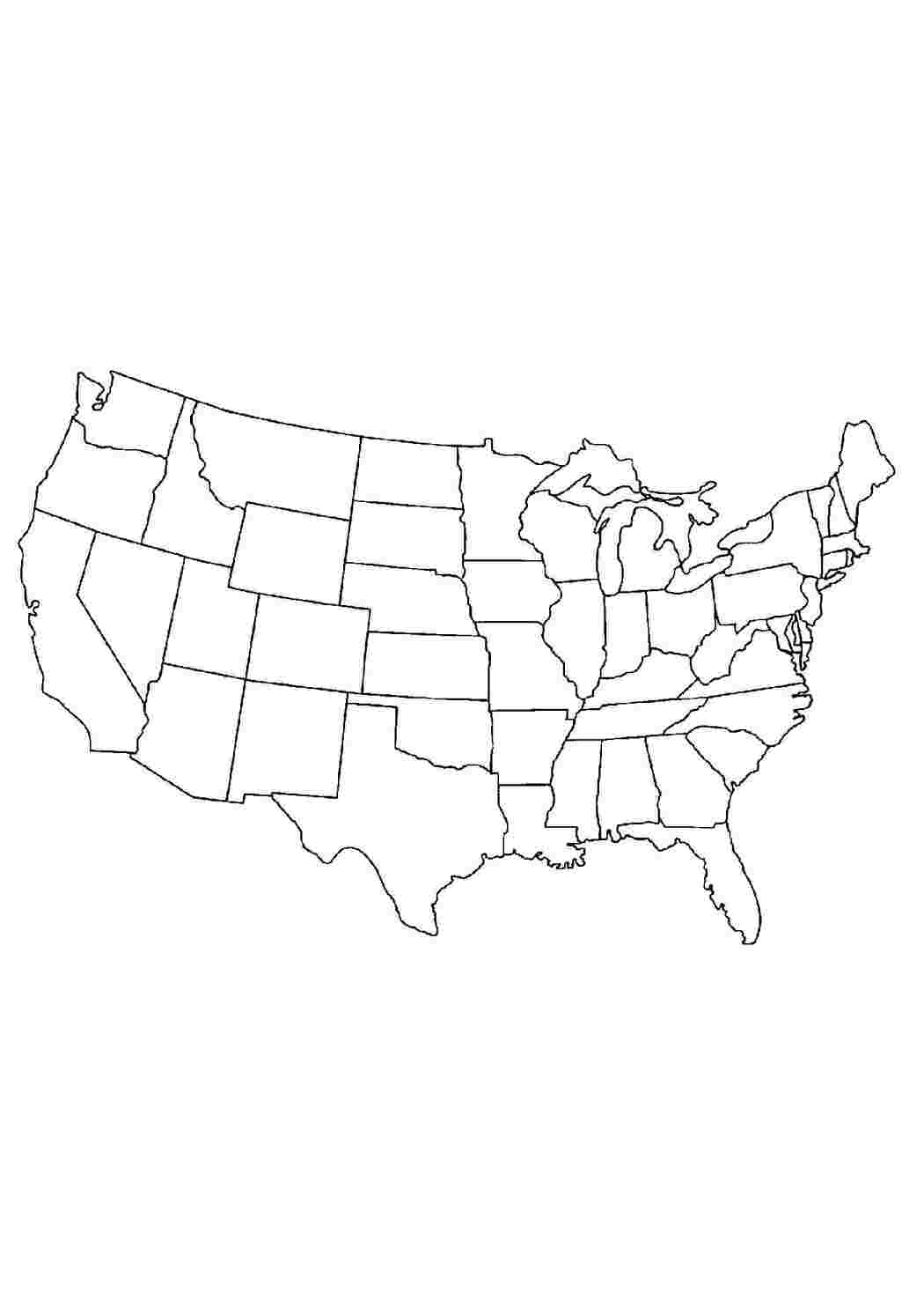 Раскраска Карта США