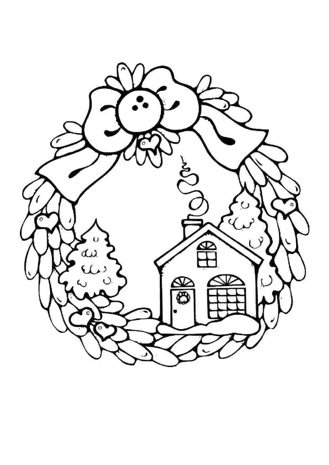 Раскраска Хатинка і вінок