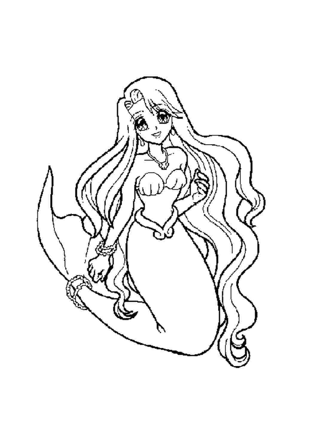 Раскраска Розфарбування персонаж для дівчаток дівчинка персонаж казка мультфільм русалка