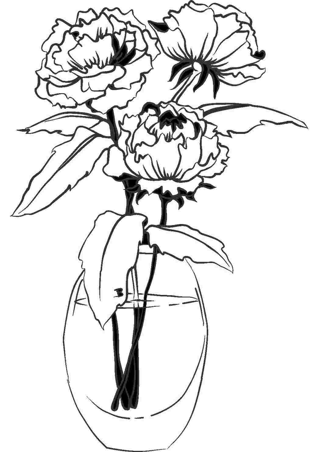 Раскраска Квіти у вазі
