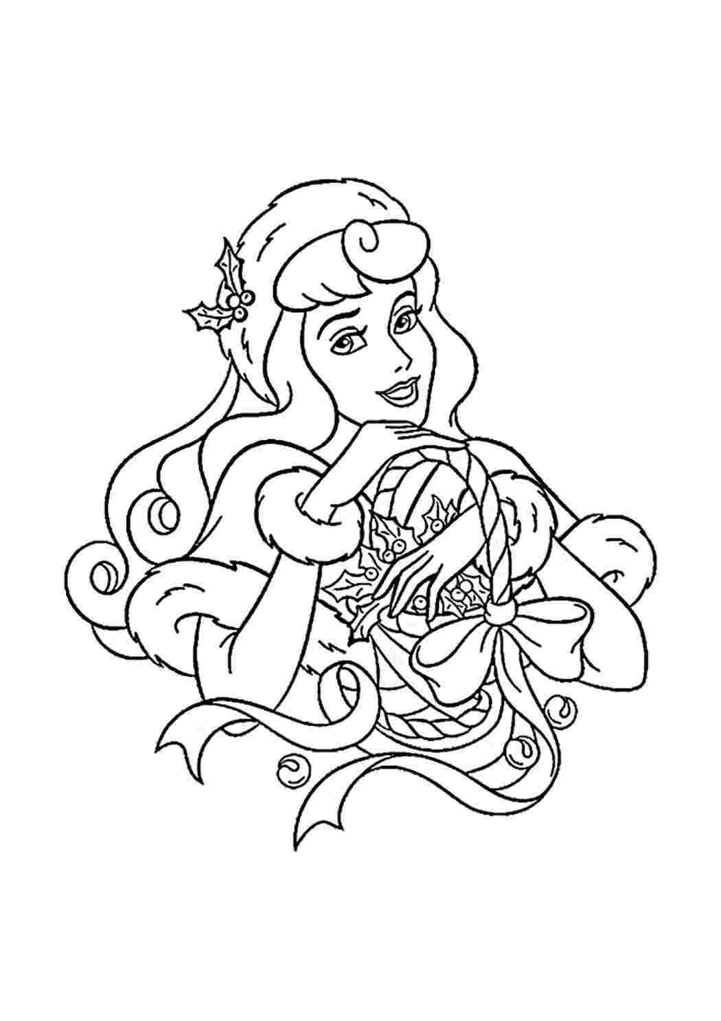 Раскраска Гарні розмальовки Диснеєвська принцеса готується до свята