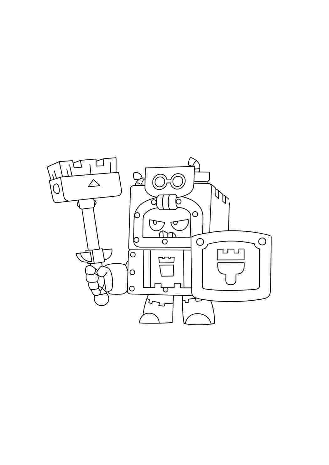 Раскраска Гарні розмальовки Розфарбування Brawl Stars Рицар Еш