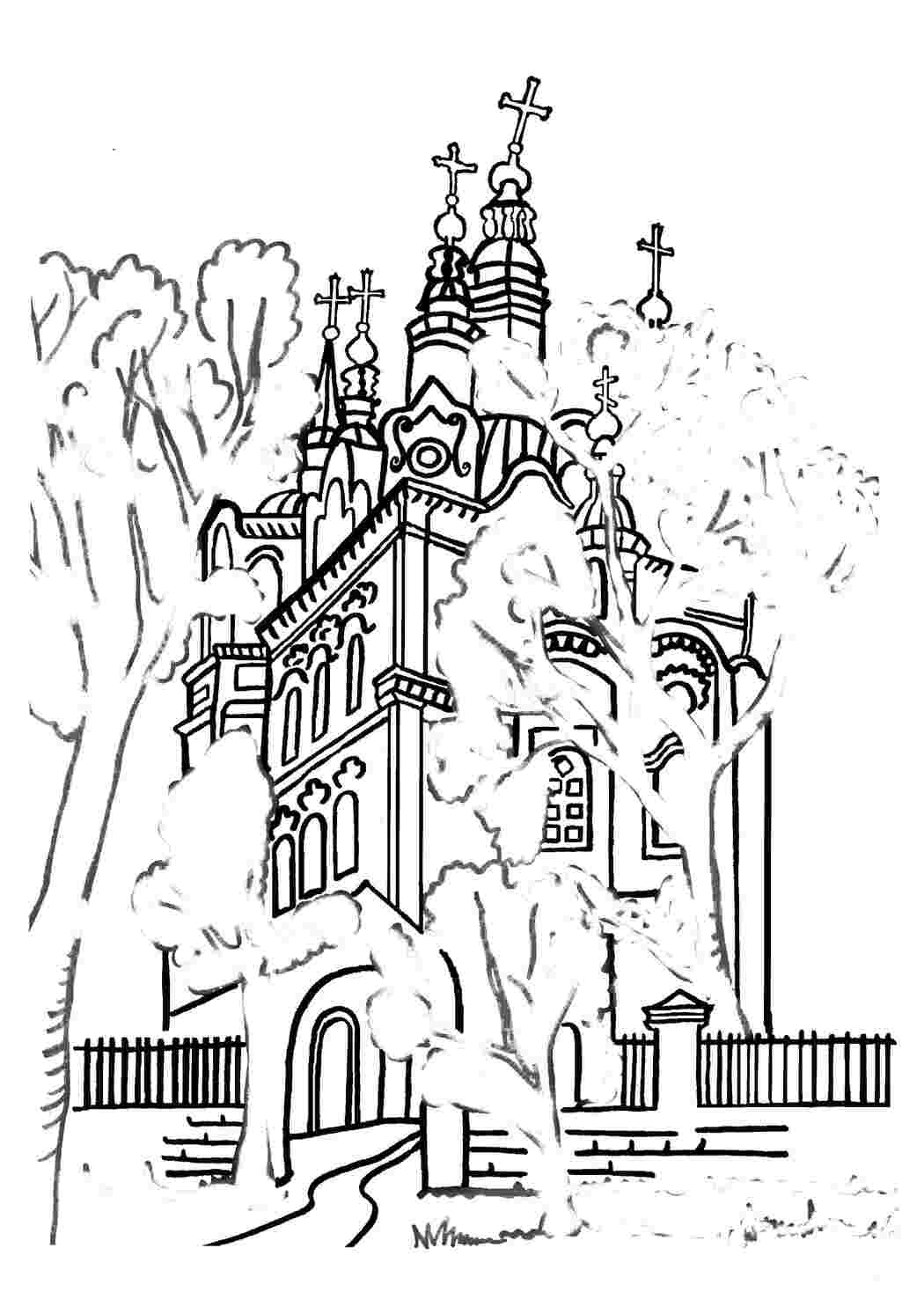 Раскраска Церква