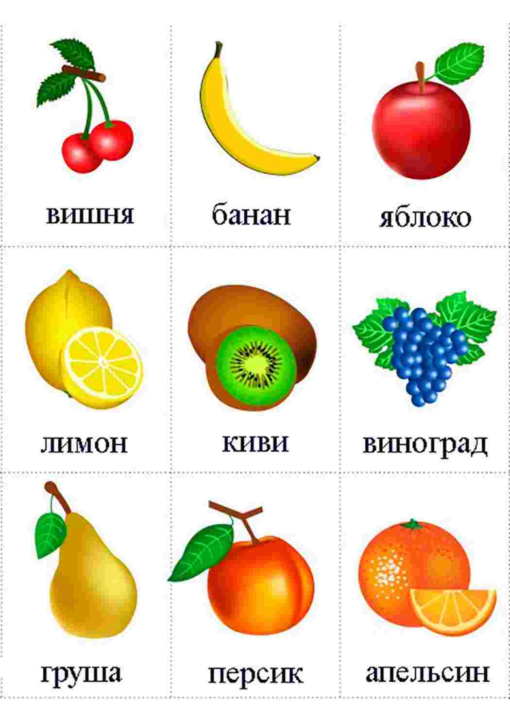Раскраска картки фрукти яблуко груша слива мандарини