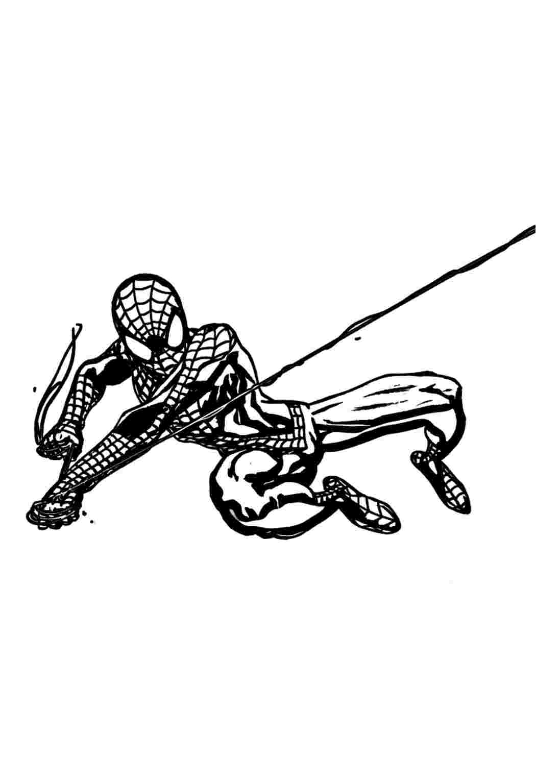 Раскраска Гарні розмальовки Людина павук у польоті