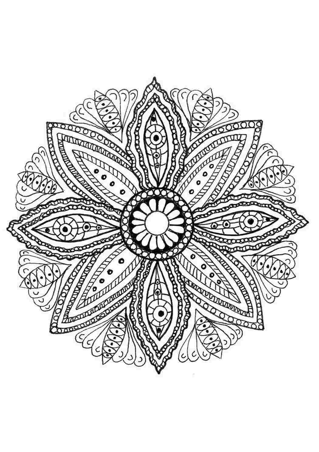 Раскраска Візерункові пелюстки квітки