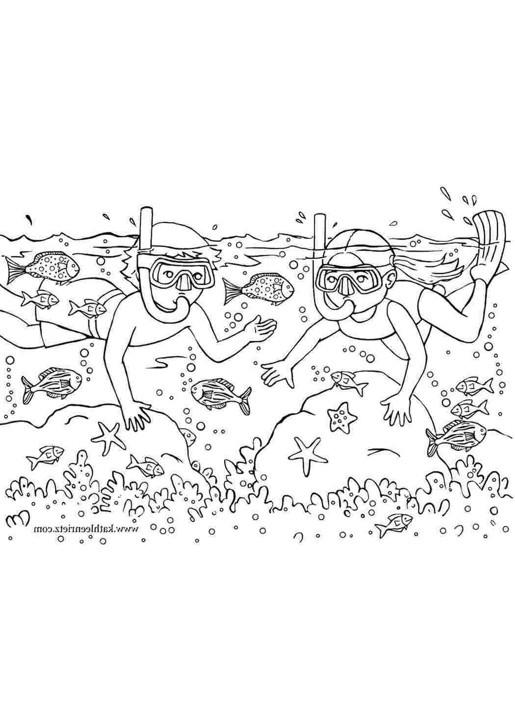 Раскраска Діти під водою