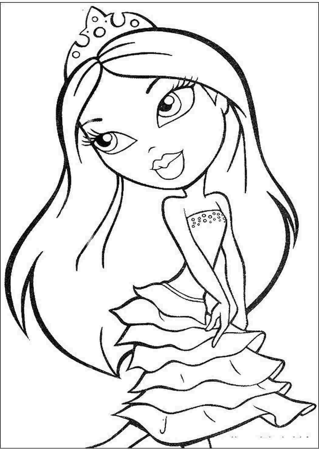 Раскраска Ляльки Bratz принцеса