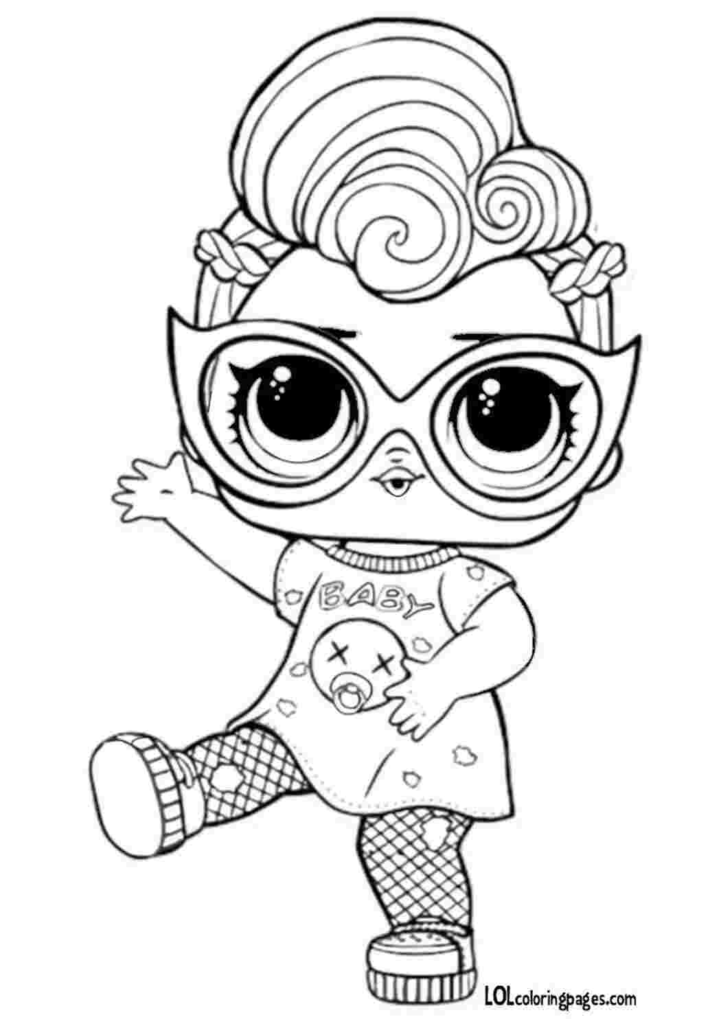 Раскраска Розфарбування для дівчаток з лялькою LOL Grunge Grrrl розмальовки LOL онлайн