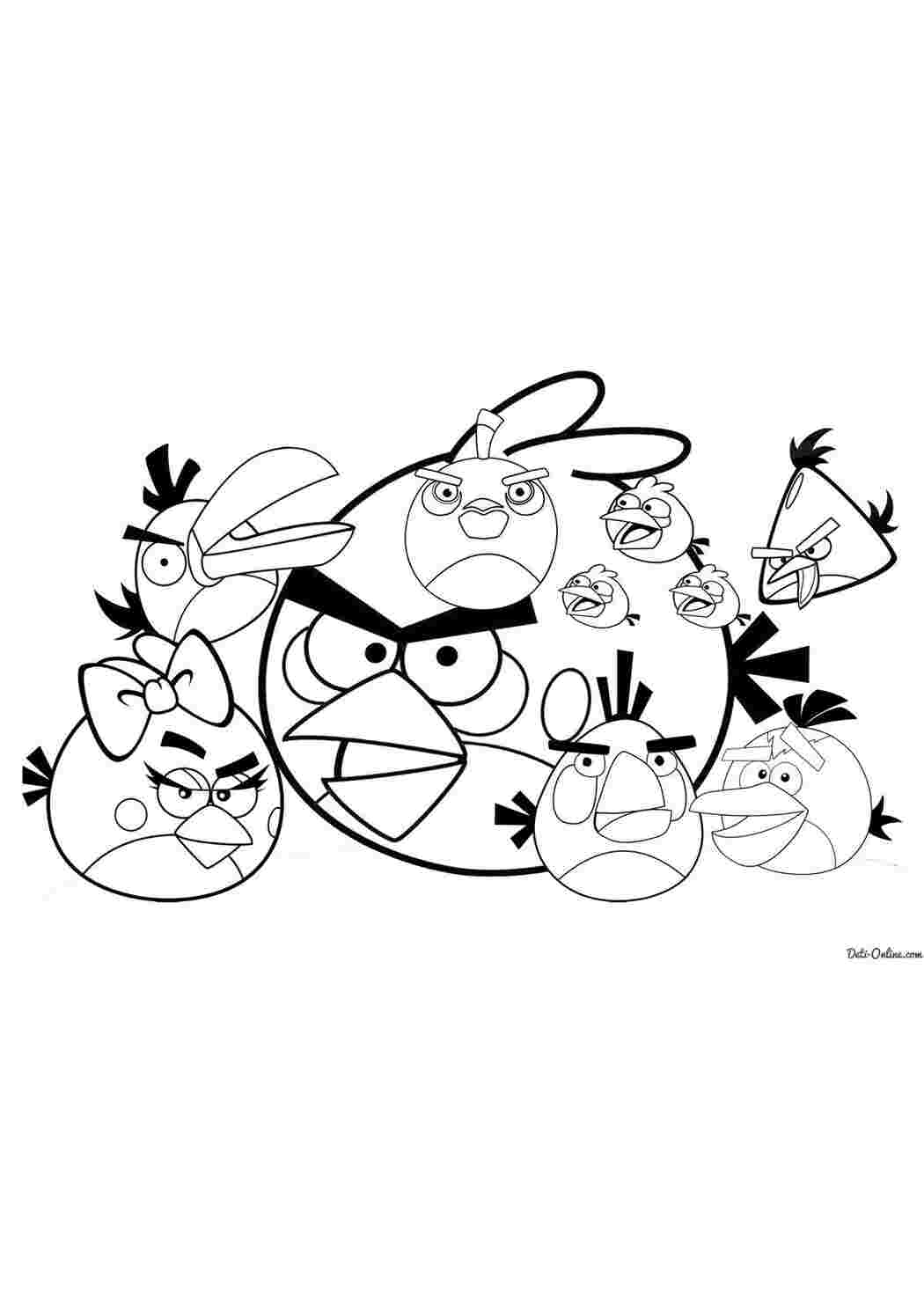 Раскраска Розфарбування Angry Birds розмальовки за грою Angry Birds