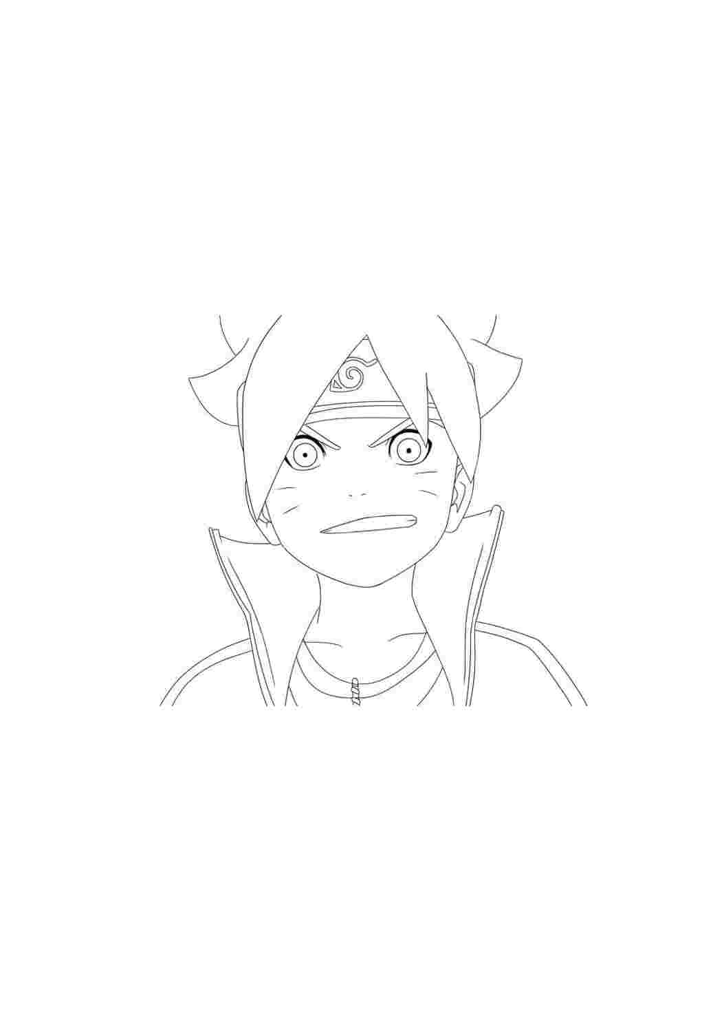 Раскраска Гарні розмальовки Розфарбування Боруто Ніндзя Боруто