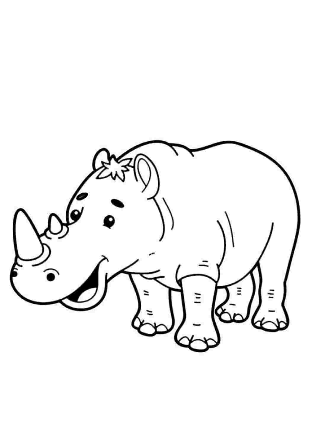Раскраска Гарні розмальовки Добрий носоріг