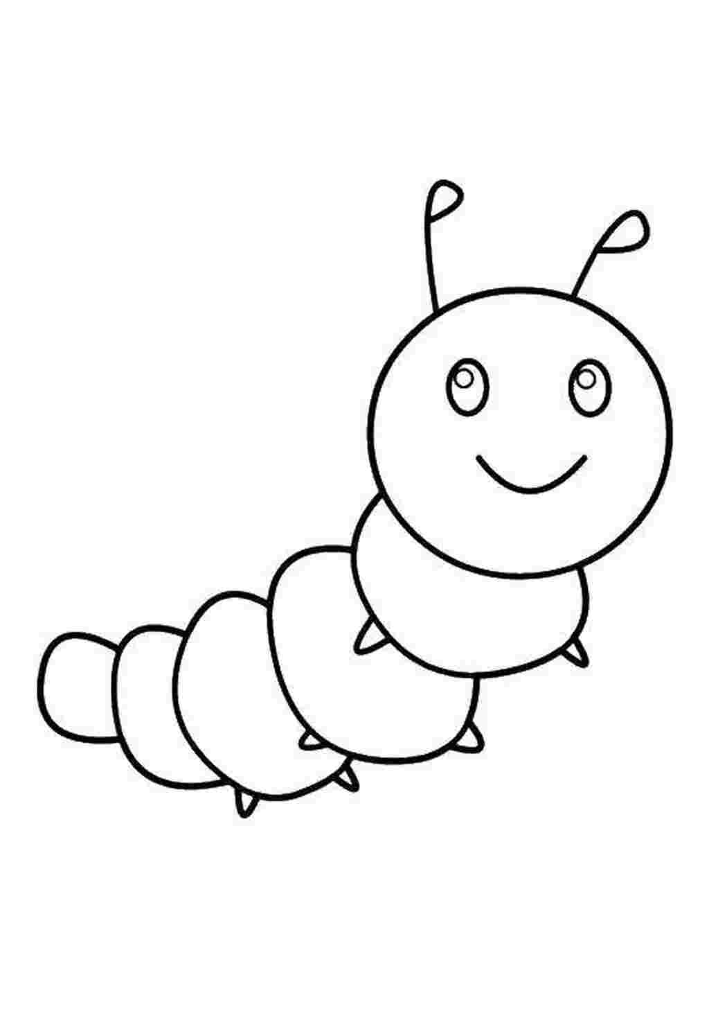 Раскраска Мила гусеничка