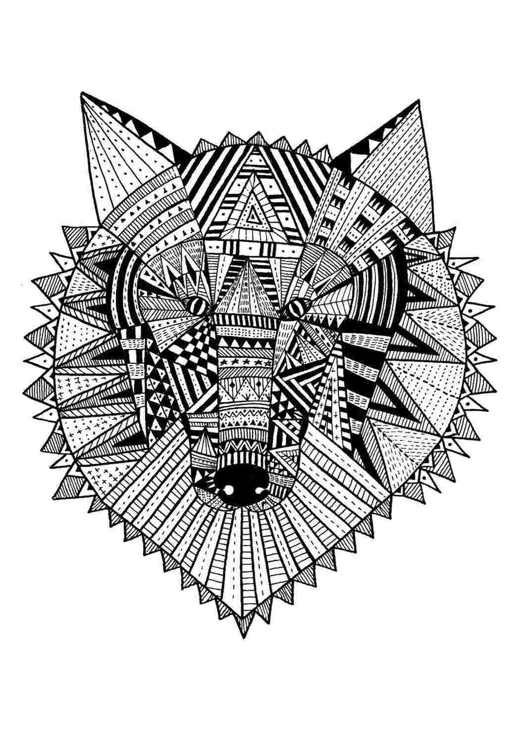 Раскраска Етнічний вовк