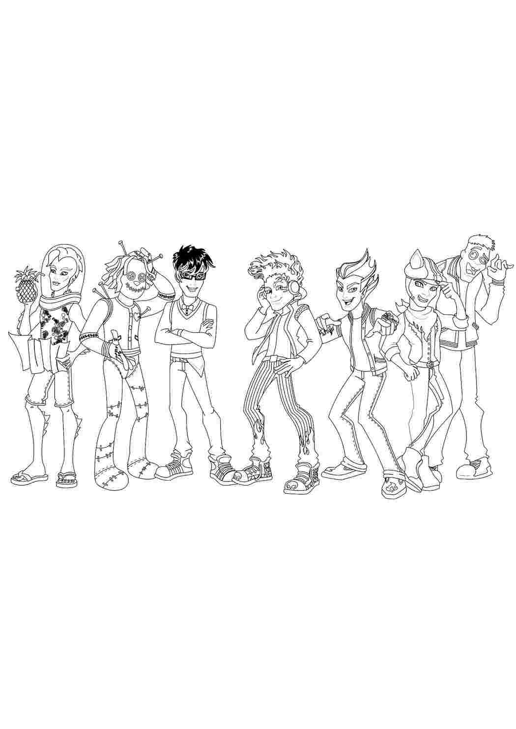 Раскраска Хлопці з Monster High