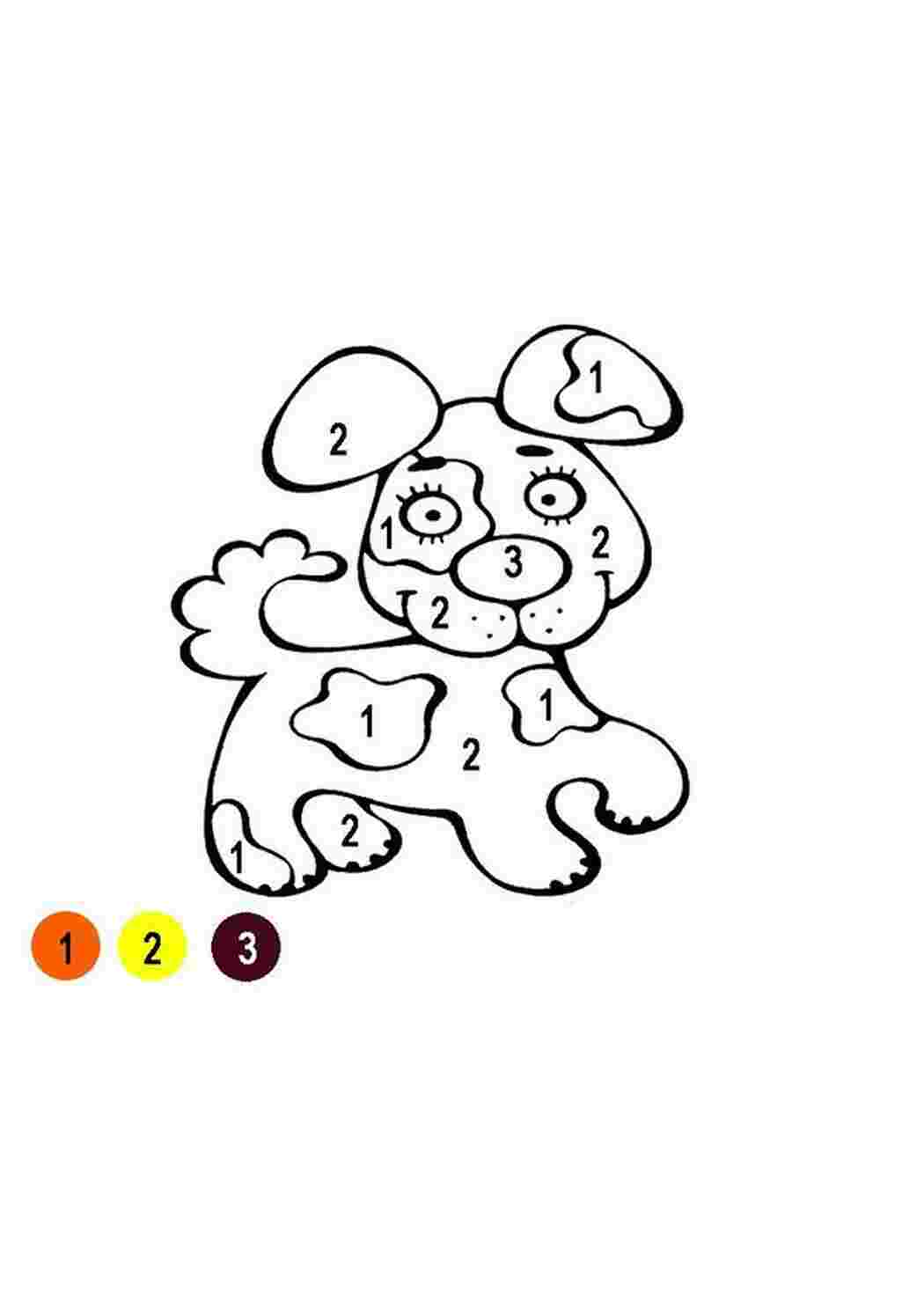 Раскраска Розфарбуй за номерами Розфарбування з завданнями де потрібно розфарбовувати вказаними кольорами