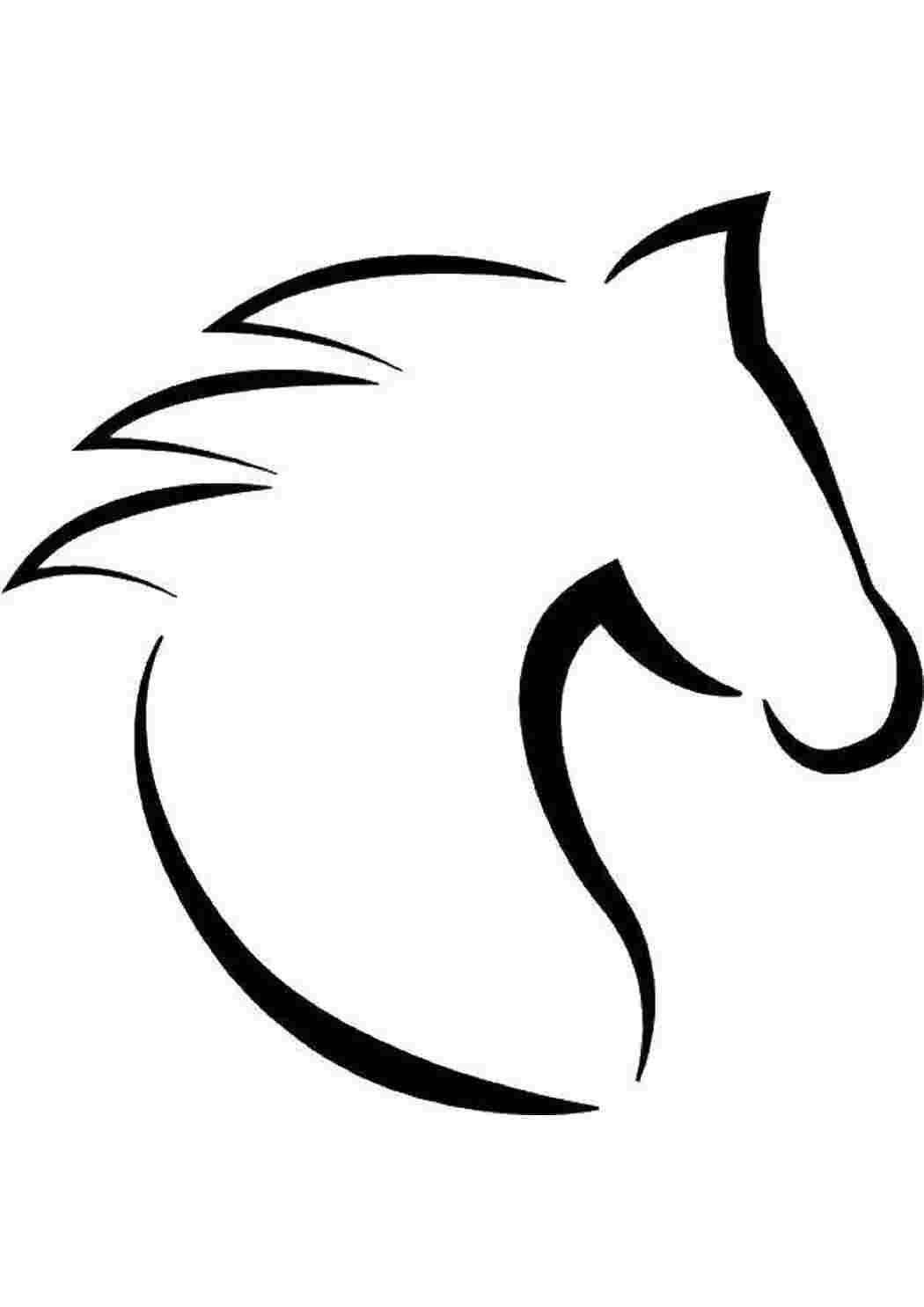 Раскраска Контур коня