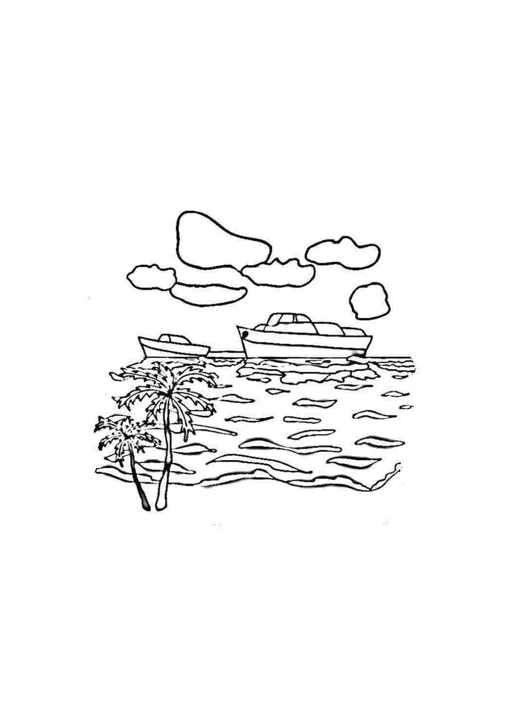 Раскраска Яхти на воді
