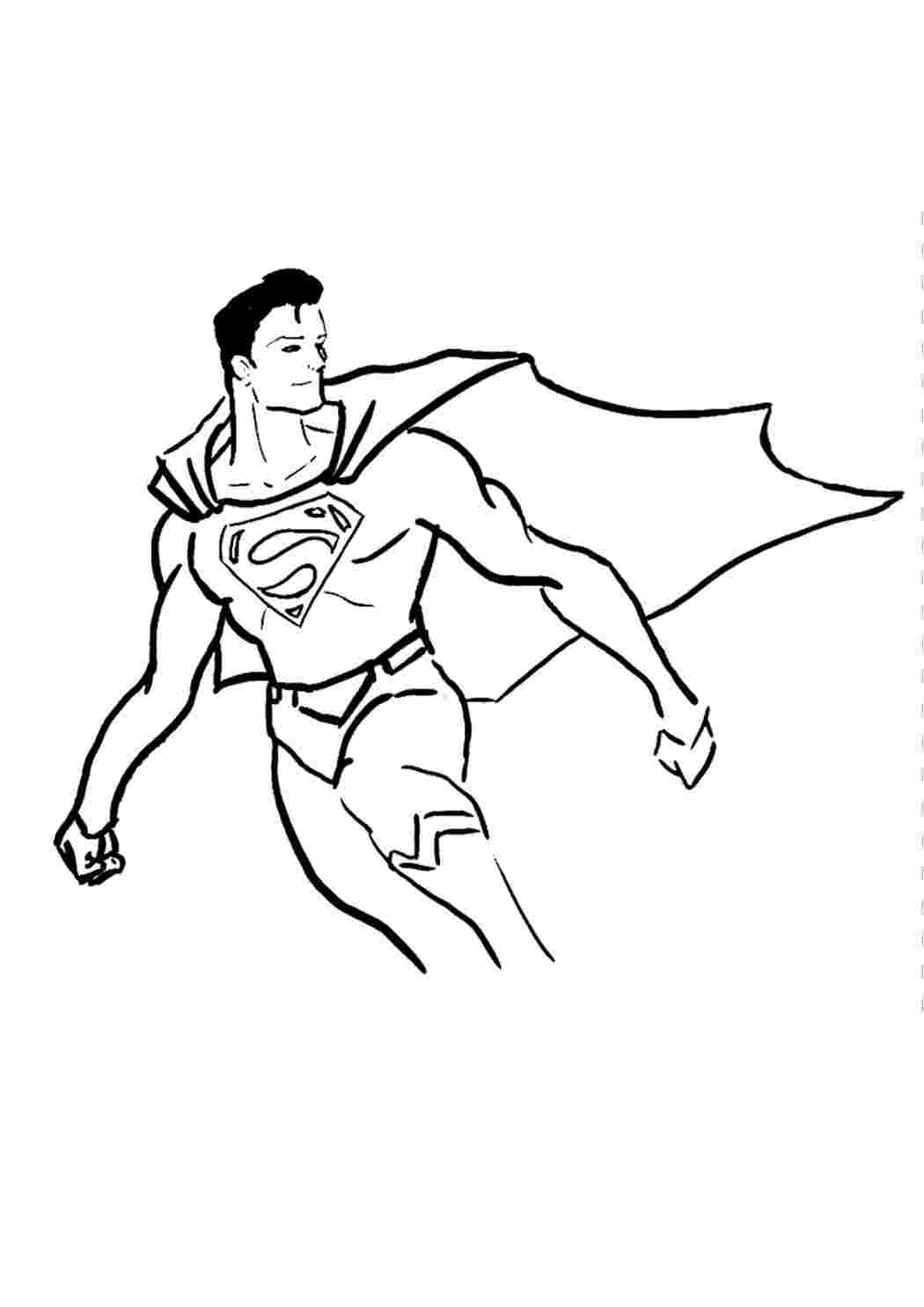Раскраска Гарні розмальовки Супермен озирається назад