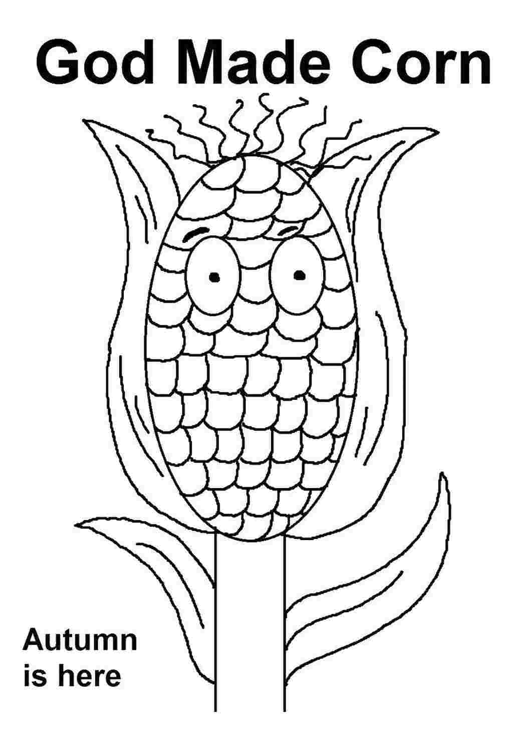 Раскраска Бог створив кукурудзу