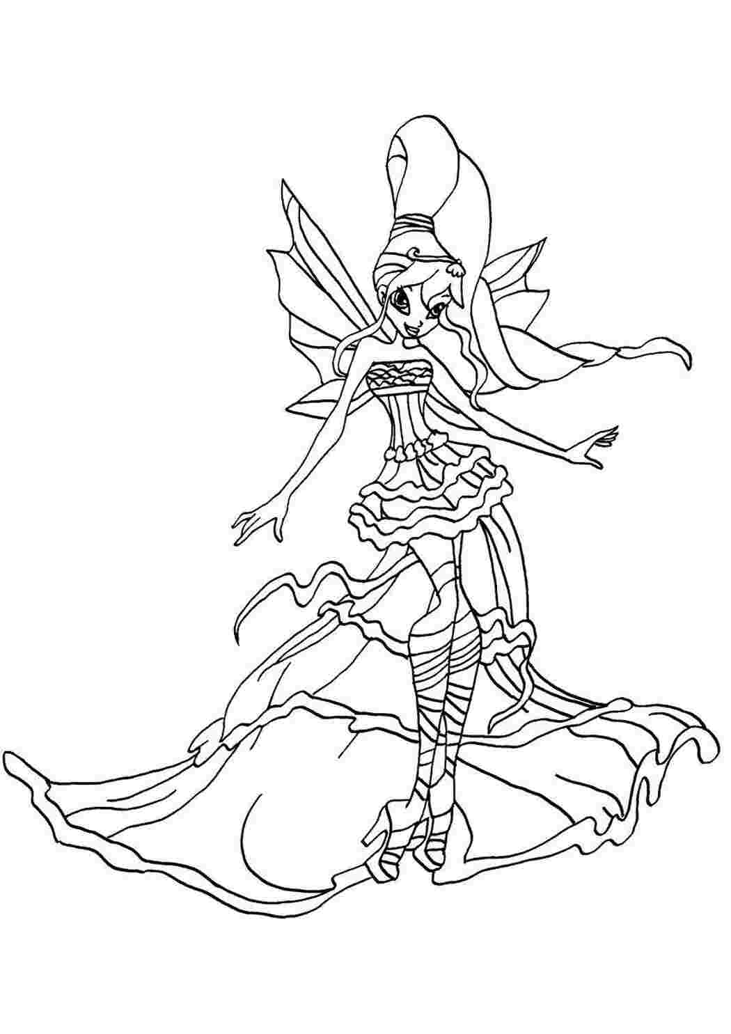 Раскраска Стелла з мультфільму Winx