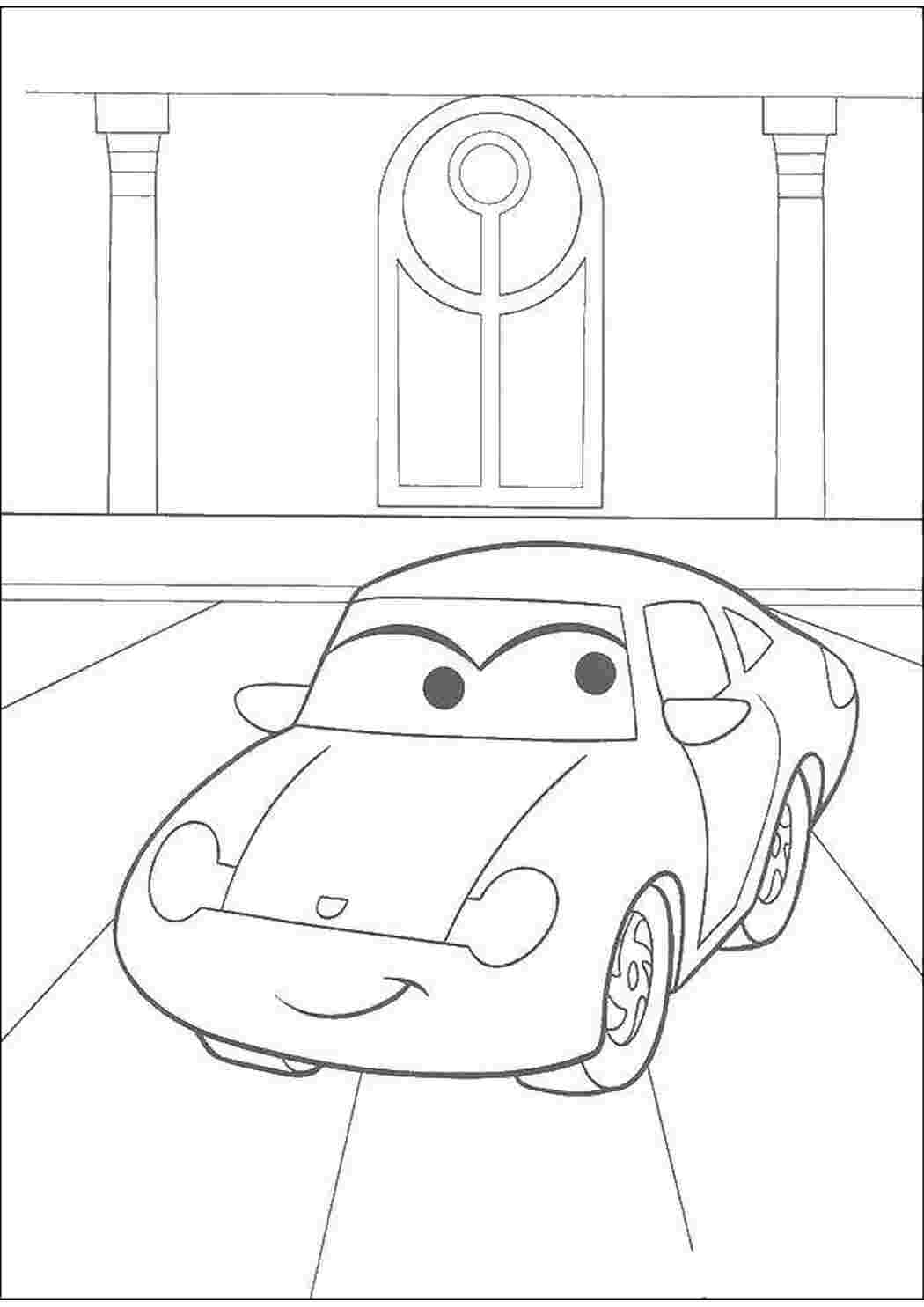 Раскраска Салі синій Порше 911